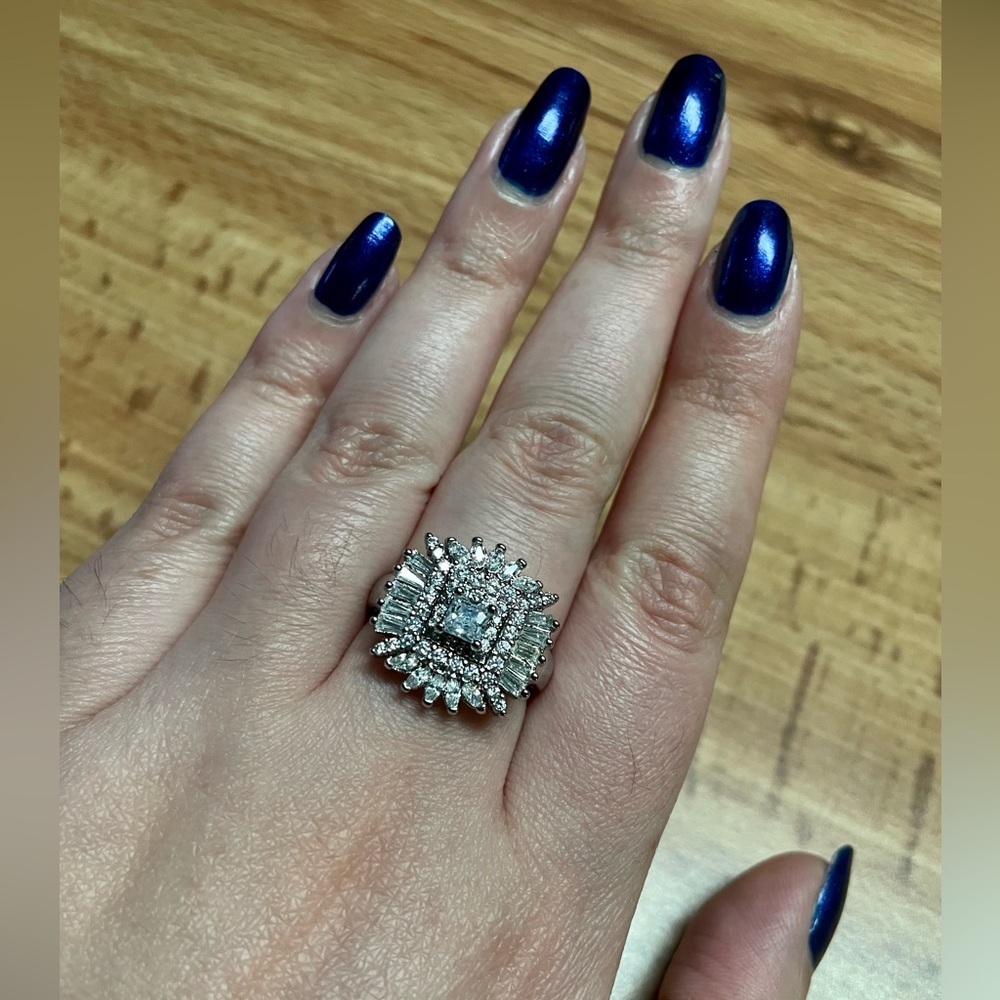 Silver Cluster Statement Ring - Picture 15 of 17